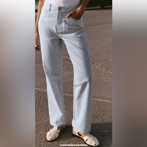 Zara Light Blue Straight Leg Pants